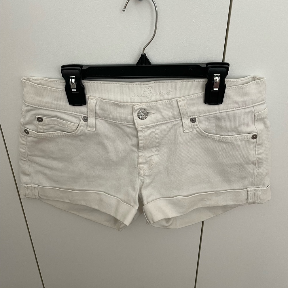 7 For All Mankind white denim shorts size 26